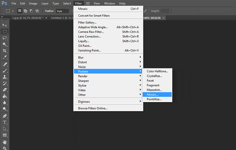 Pixelate An Image Photoshop With Mosaic Filter