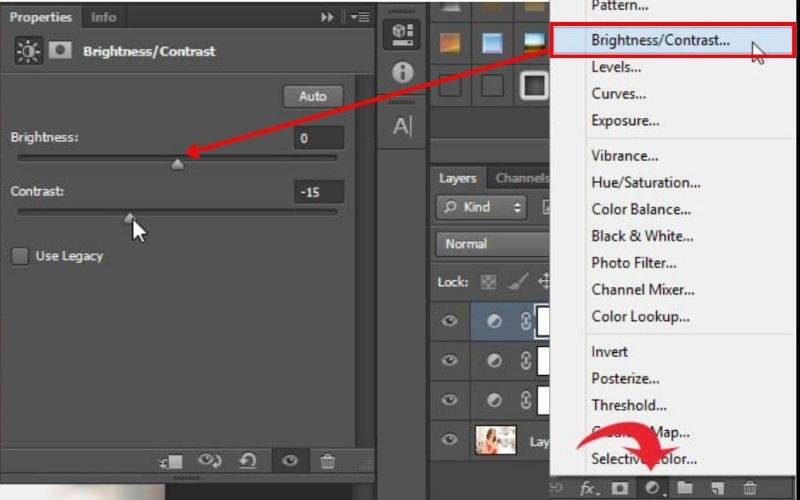 Select Brigtness Or Contrast