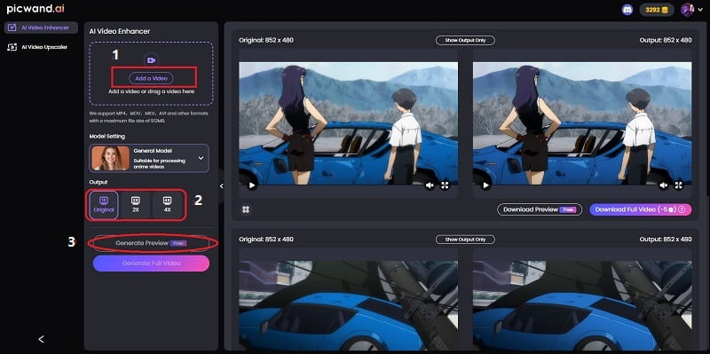Start Picwand Ai Video Enhancer