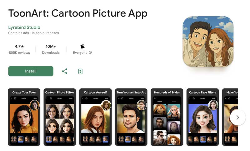 Toonart Cartoon Picture App Android
