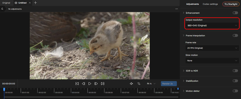 Topaz Output Resolution