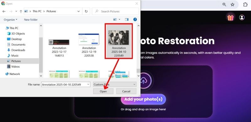 Upload Fade Picture