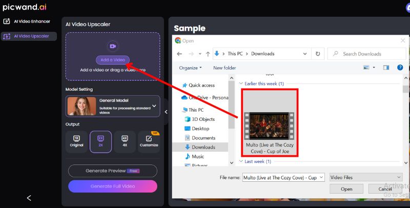 Upload The Video