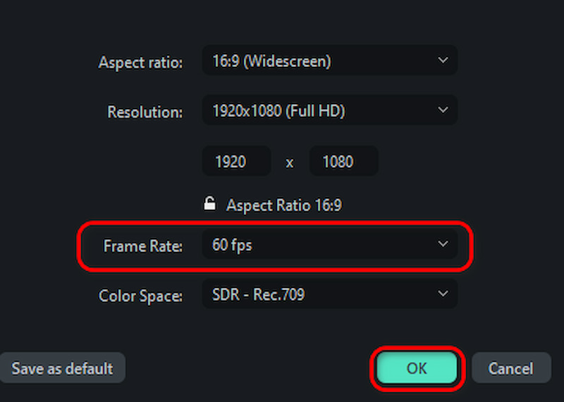Wondershare Frame-rate