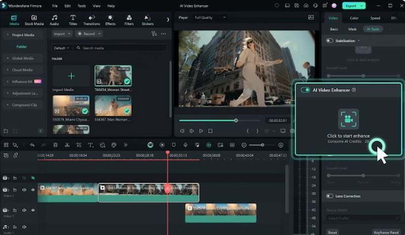 Filmora AI Video Enhancer Like Remini