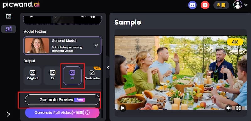 Picwand Generate 4k Video