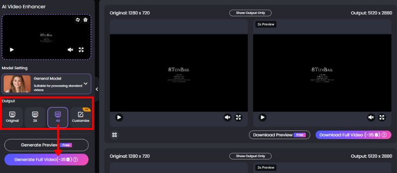 Select 4k Resolution