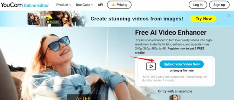 Youcam AI Video Enhancer Upload Button