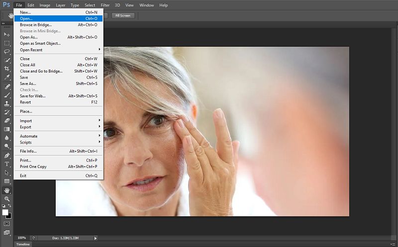 Open Image Photoshop